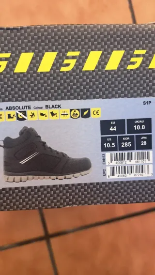 Botas de trabajo negras con puntera protectora