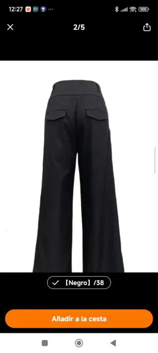Pantalón negro ancho mujer