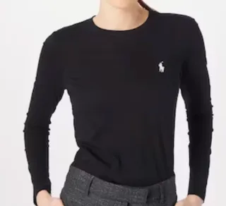 Camiseta Polo Ralph Lauren Negra Manga Larga