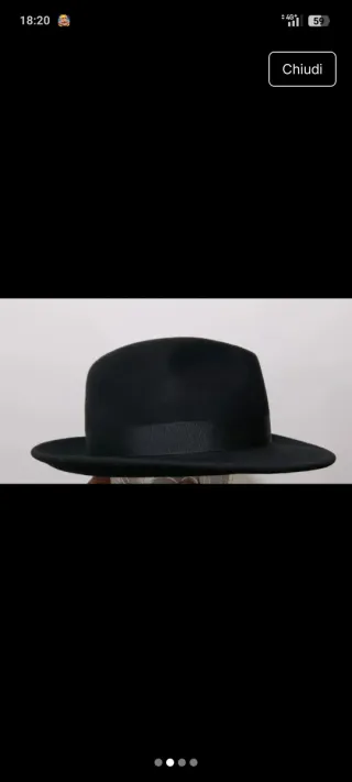 Cappello nero impermeabile taglia 57