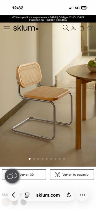 Silla de comedor Tentación SKLUM ratán y metal