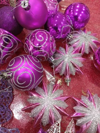 Addobbi Natalizi Viola e Argento