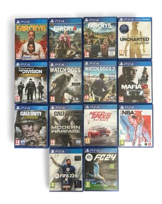 Consola PS4 Slim + 2 mandos y 14 juegos