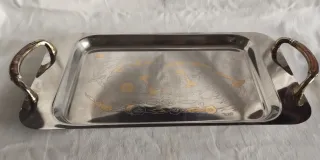 Vassoio Inox e Oro 24kt