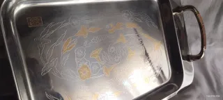 Vassoio Inox e Oro 24kt