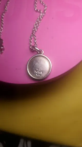 Collar Tous Oso Plata y Esfera Turquesa