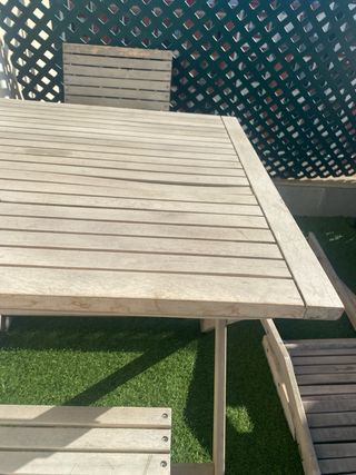 Tavolo e 2 Sedie Pieghevoli in Legno per Terrazza