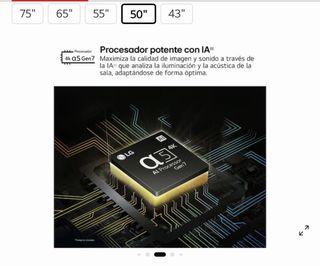 TV LG UHD AI 4K 50 Serie UT80 Smart TV