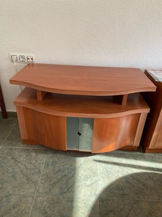Mueble TV madera y cristal