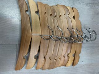 Lote 10 Perchas Madera 26cm