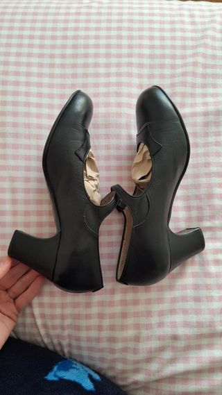 Zapatos Flamenco Begoña Cervera Piel Negro