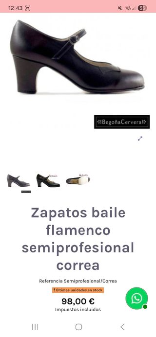 Zapatos Flamenco Begoña Cervera Piel Negro