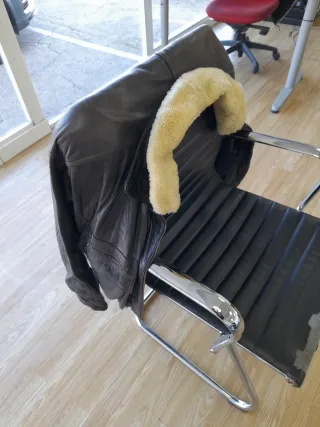 Chaqueta aviador cuero borreguillo miguel ibars