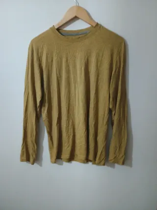 Camiseta hombre cuello redondo amarilla