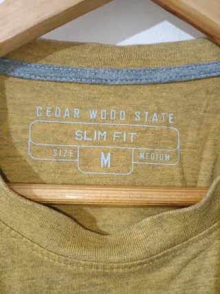 Camiseta hombre cuello redondo amarilla