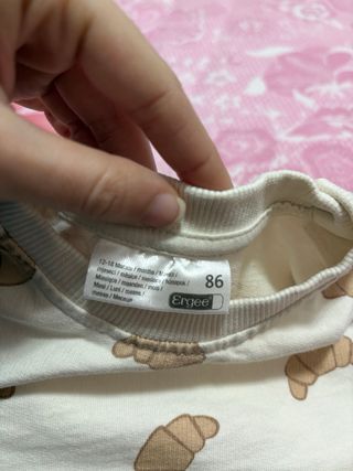 Felpa bimba con stampa croissant