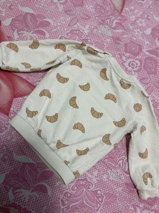 Felpa bimba con stampa croissant
