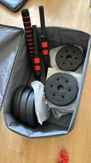 Kit Mancuernas y Barra con Pesas