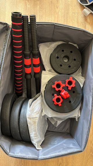 Kit Mancuernas y Barra con Pesas