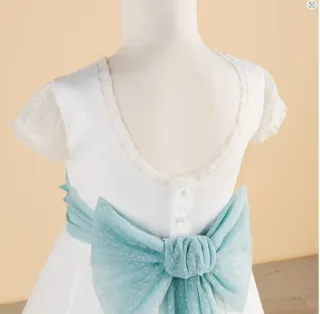 Vestido Comunión Coconut Blanco y Turquesa + compl