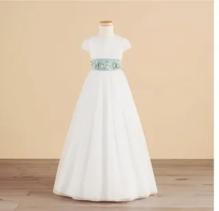 Vestido Comunión Coconut Blanco y Turquesa + compl