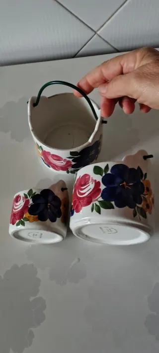 Set 3 Cestini Friuli Ceramiche Fiori