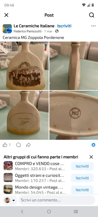 Set 3 Cestini Friuli Ceramiche Fiori