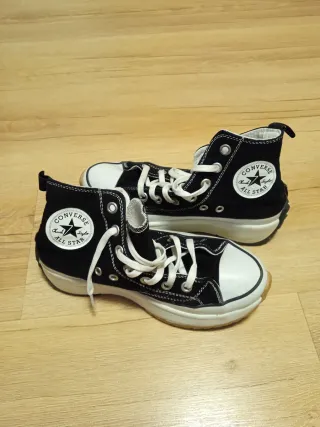 Converse plataforma negras y blancas