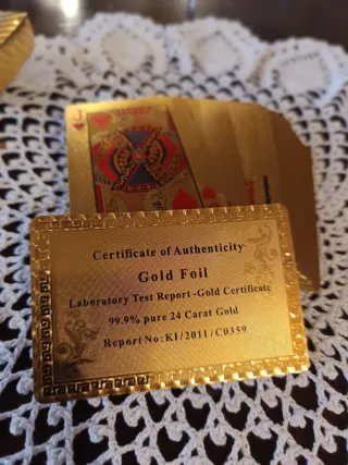 Carte da gioco in oro 999,9% - Certificato Natale