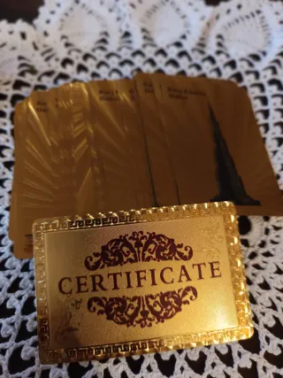 Carte da gioco in oro 999,9% - Certificato Natale