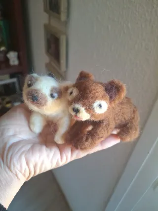 2 orsetti di peluche fatti a mano