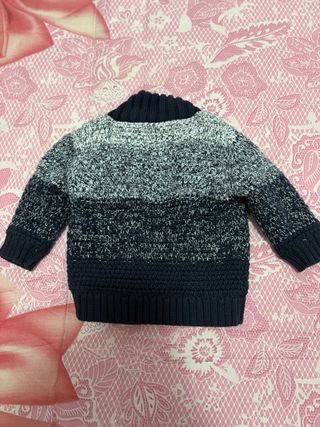 Pellicciotto neonato blu e bianco