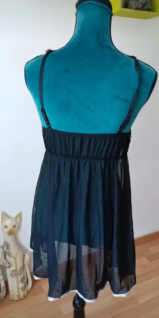 Picardías encaje negro y rosa talla única