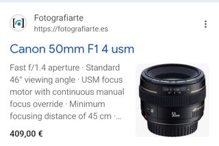 Objetivo canon EF 50mm f/1.8 STM