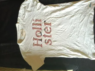 Camiseta Hollister Talla S Beige