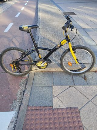 Bicicleta Infantil BTWIN Negra y Amarilla