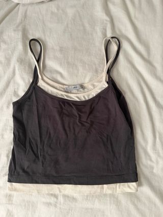 Mango Camiseta tirantes doble capa. topcito