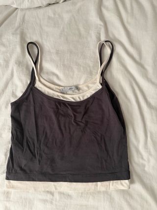 Mango Camiseta tirantes doble capa. topcito