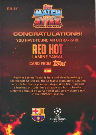 Lamine Yamal Red Hot Topps