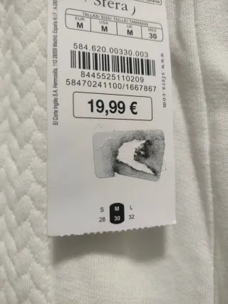 PantalóBlanco Talla m