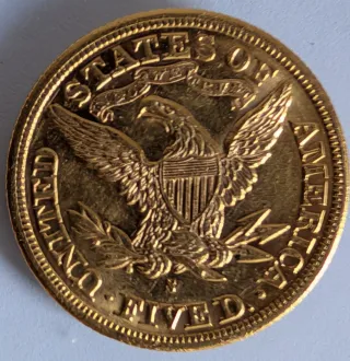 Dollaro d'Oro 5$ 1880 Testa della Libertà