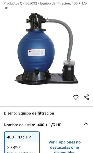 Filtro piscina QP 565092 400+1/3 HP