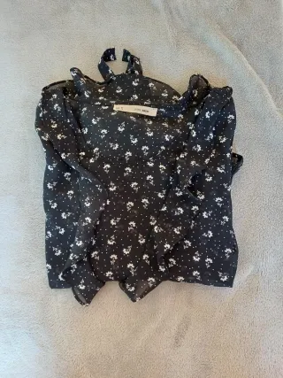 Blusa Sfera Transparente Flores Blancas Talla M