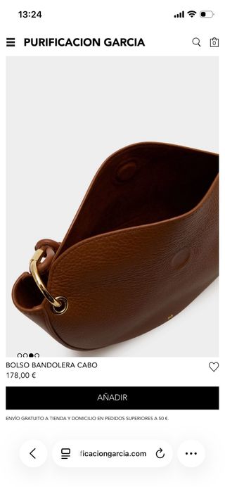 Bolso bandolera Purificación García marrón