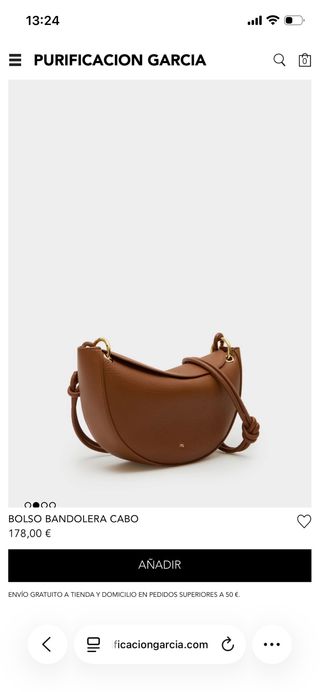 Bolso bandolera Purificación García marrón