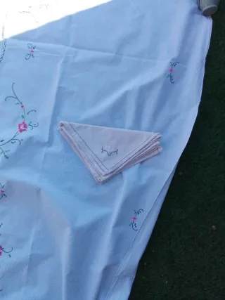 Mantel antiguo con servilletas