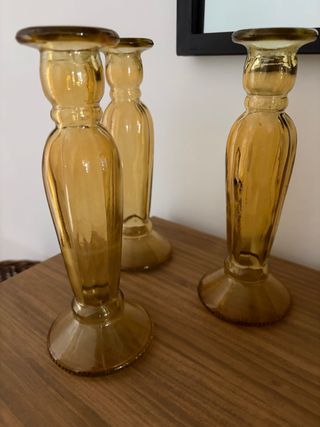 Candelabri in cristallo ambra