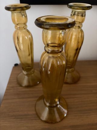 Candelabri in cristallo ambra