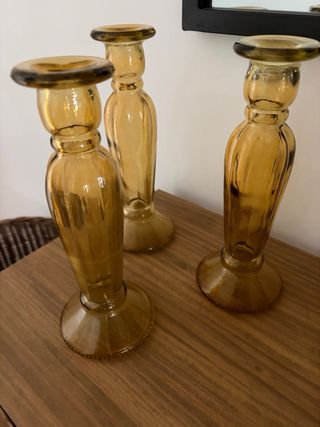 Candelabri in cristallo ambra