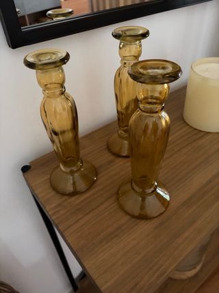 Candelabri in cristallo ambra